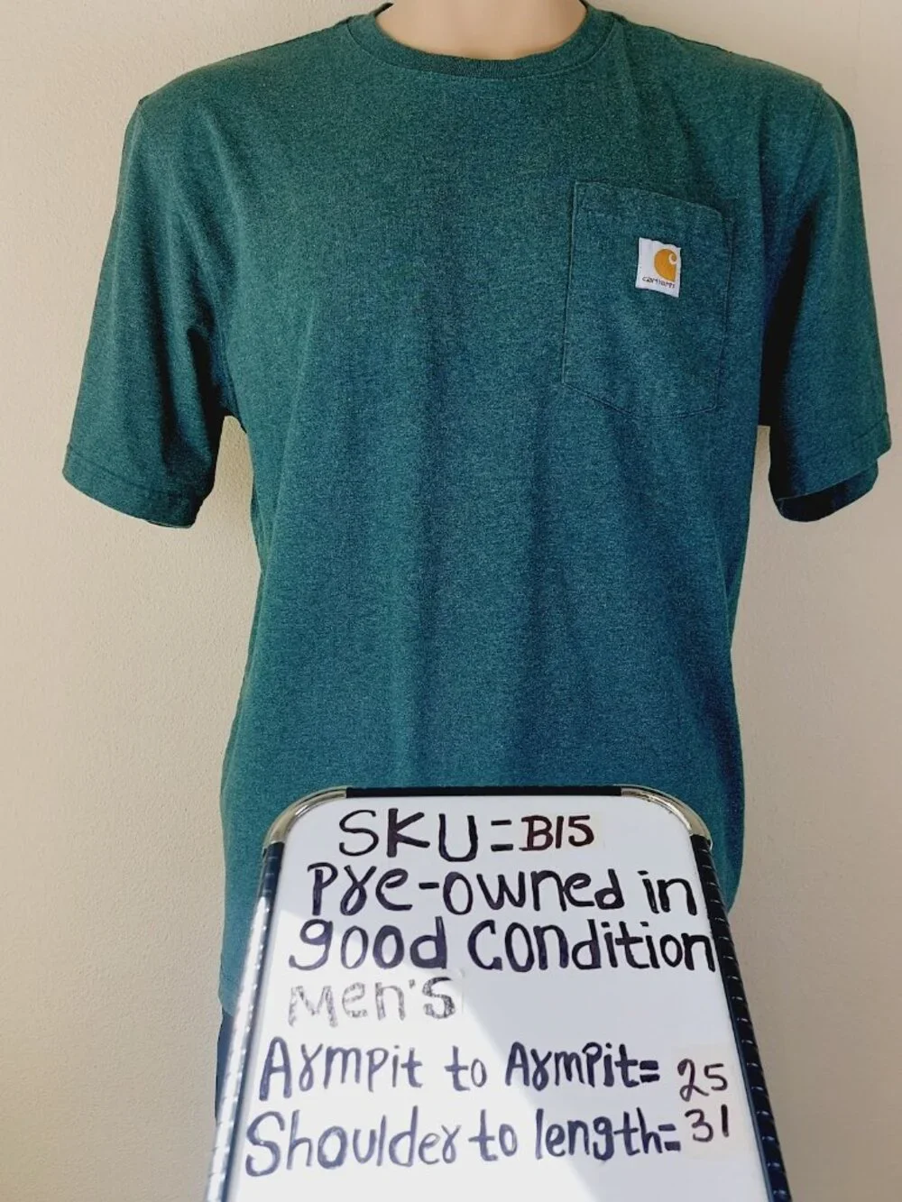 Carhartt Men's Green Loose Fit Patch Pocket Relaxed T-Shirt Size Large